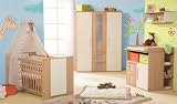 roba Kinderzimmer Jo mit 3-türigem Schrank Dekor Kernbuche/weiß