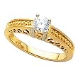 14K Yellow Gold Diamond Engagement Ring - 0.52 Ct.