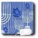 Florene Jewish Theme - Passover With Blue Menorahs and Stars - Mouse Pads