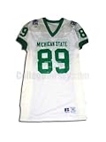White No. 89 Game Used Michigan State Russell Football Jersey