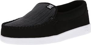 DC Men's Villain Sneaker,Black/Pinstripe,7.5 M US