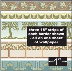 Arts & Crafts Borders for Dollhouse Wallpaper