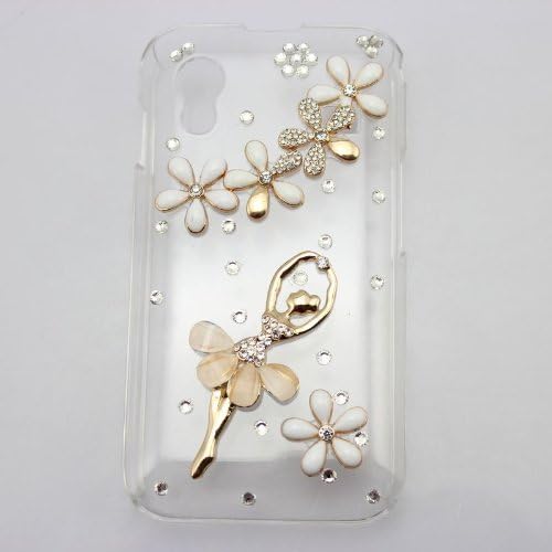 bling 3D bow flower case diamond rhinestone hard back cover for samsung galaxy ace s5830 s5830i GT-S5839I (girl flower white)