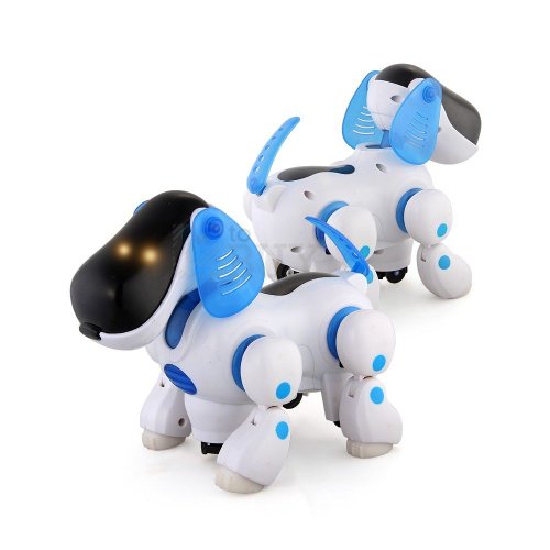 Blue Robotic Electronic Walking Pet Dog Puppy Kids Toy With Music Light