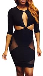 Sexy Polyester Vintage Elbow Length Sleeves Club Dress/Mini Dress 