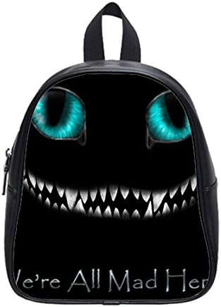 Alice in Wonderland We're all mad here Cheshire Cat Smile Face Custom School Bag Backpack L