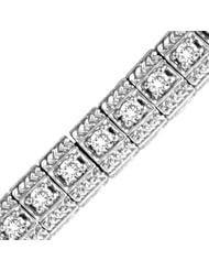 14k White Gold 2.00ct tw Diamond Bracelet Antique Look