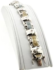 10K White Gold Blue/Yellow/White Diamond Bracelet