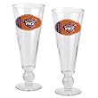 Phoenix Suns 2pc Pilsner Glass Set with Basketball on stem - Oval Logo NBA Basketball