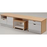 JKプラン デスク＆ドレッサー直線タイプ ホワイト&ナチュラル dr-023