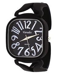 Varsales #5052-1 Womens Black Easy Reader Dial Square Bangle Bracelet Watch