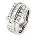Sterling Silver Cubic Zirconia Man Ring - size 10