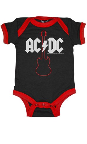 ACDC Gibson Guitar Baby Onesie