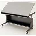 Art Table 48" x 30" -Black Frame, Gray Surface