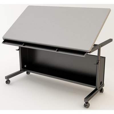 Art Table 48 x 30 -Black Frame, Gray Surface