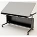 Art Table 48 x 30 -Black Frame, Gray Surface