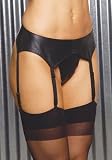 Women's Leather Garter (Black;Plus Size)