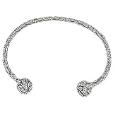 Sterling Cuff Leaf Pattern Bracelet 7 Add European Charm Beads 414IG30xx2L. SL160 Sterling Cuff Leaf Pattern Bracelet 7 Add European Charm Beads