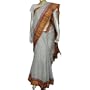 Designer Sari Cotton Printed Indian Clothing Off-White