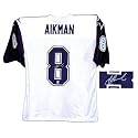 Troy Aikman Autographed White and Blue Custom Jersey