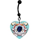 Handcrafted Heart Hockey Chick Belly Ring