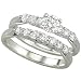 14K White Gold Diamond Bridal Ring Set