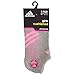 adidas Girls Cushioned No Show Socks (3 Pack), Heather Light Onix/Pink Glow/Solar Gold, Medium