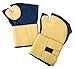 Anti-Vibration Gloves, Leather Palm Material, Blue/Gold, 1 PR