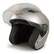 VCAN V526 Metro Silver Small Open Face Helmet with Full Face Shield