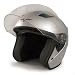 VCAN V526 Metro Silver Medium Open Face Helmet with Full Face Shield