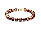Multicolor Chocolate Fresh Water Pearl Bracelet 7-7.5mm each in 14k Yellow Gold