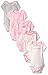 Calvin Klein Baby Girls' 5 Packs Short Sleeve Bodysuits Pink and Gray