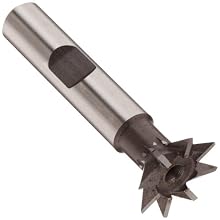 Niagara Cutter DT456 Single Angle Shank Type Dovetail Cutter, High Speed Steel, Uncoated (Bright), Weldon Shank, 45 Degree Angle, 3/4" Cutter Diameter, 8 Tooth, 3/16" Face Width