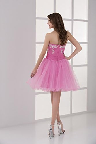 Weidress Women's Short Strapless Beaded Appliques Tulle Ball Gown Homecoming Dress Size 8 Mint