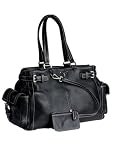 Prada Black Leather BR2703 Tote Handbag