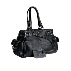 Prada Black Leather BR2703 Tote Handbag
