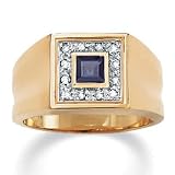 Men's Sapphire & Diamond Accents Tutone 10k Gold Ring