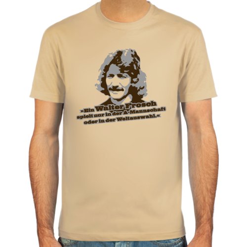 T-Shirt Walter Frosch ::: Farbauswahl: skyblue, sand oder weiß ::: Größen: S-XL ::: Fußball-Kult