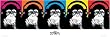 Steez - Pop-Art Poster (Monkeys) (Size: 62" x 21")