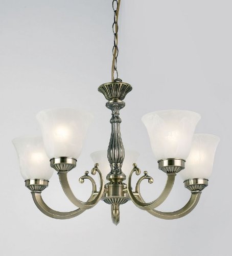 Endon Five Light Brass Chandelier - 96835-AB
