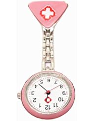 Oulm Unisex Nurse or Doctor Watch Quartz Metal FOB Watch Color Pink