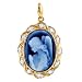 14K Yellow Gold Diamond Angel Cameo Pendant