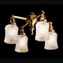 Casablanca KG99-69 Exclusive 19th Century Four-Light Fixture with Glass, Burnished Brass