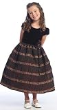 New Velvet Christmas Dress with Crinkled & Sequined Skirt ~ 2 to 12 Girls ~ Choice of Chocolate Brown, Red or Silver