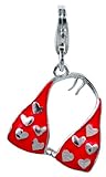 IMAGE OF Amore & Baci Charming Life Silver Red Bra With Hearts Charm - Fits On Thomas Sabo Giorgio Martello and Ti Sento