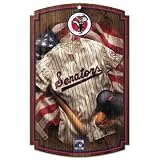Washington Nationals Wood Sign W/ Throwback Senators Jersey