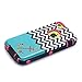 MouKou iPhone 5C Case Hybrid Shockproof Cover Hard Armor Shell and Silicone Skin Chevron Pattern with Anchor Design Case Cover for iphone5c