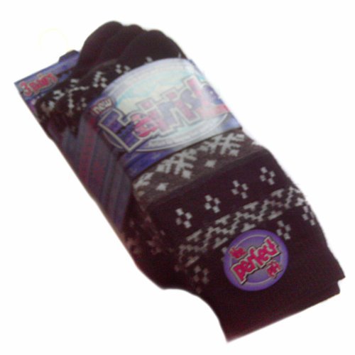 3 Pairs quality thick fairisle thermal socks