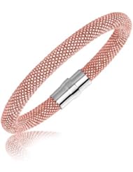 Sterling Silver Pink Plated Popcorn Bangle