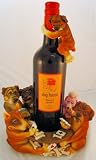 Final Poker Chips Table Dogs Wine Bottle Holder with Bottle Hanger 2 Piece Set